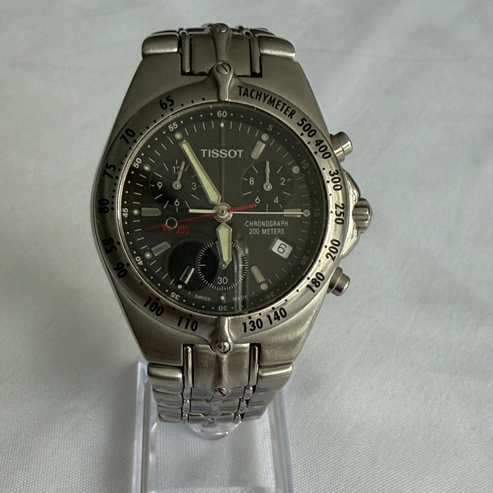 Tissot Black and Silver Chronograph Watch